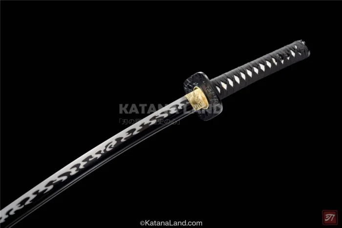 Traditional Japanese katana with distinct features