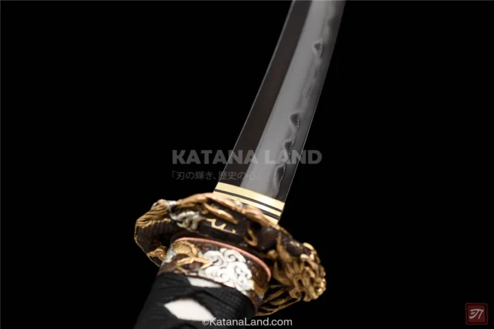 Hamon detail on premium purple samurai katana