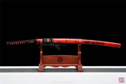 Soul of the Samurai Katana with Red Damascus Steel Blade