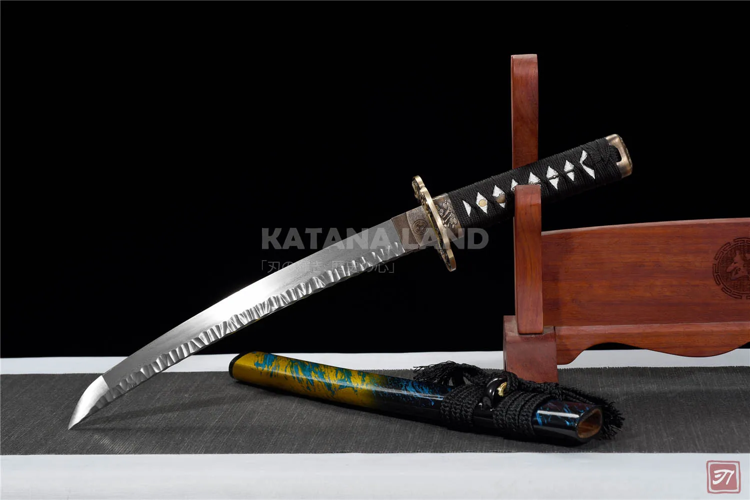 Purple Damascus steel katana sword