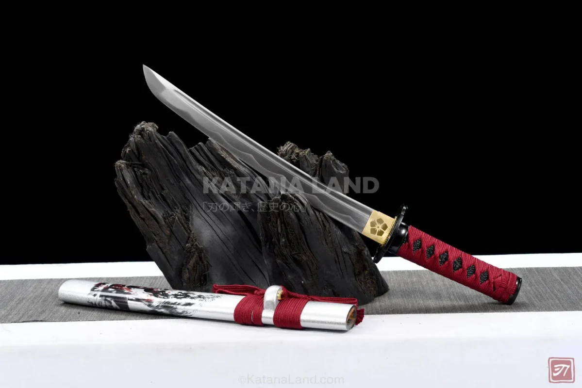 Silver Samurai Katana with BO-HI Design