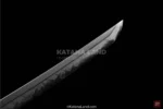 Black blade katana with Hamon for aesthetics