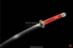 Red blade katana with authentic Hamon