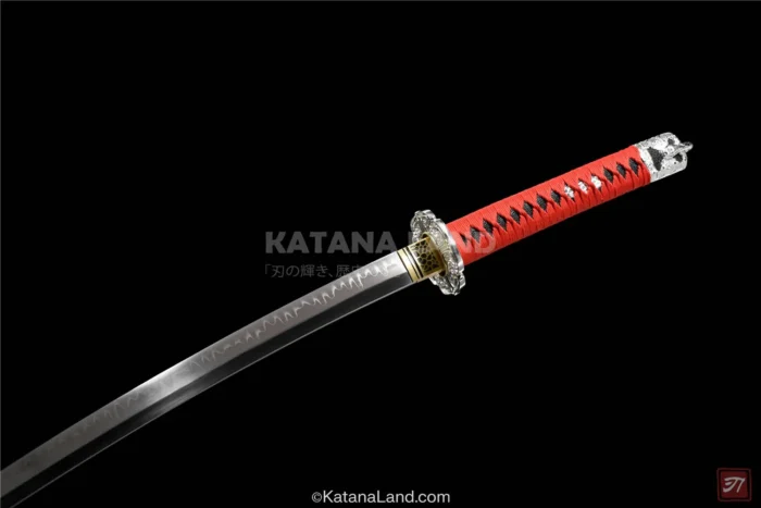 Red blade katana with authentic Hamon