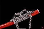 Red-colored samurai katana with premium T10 steel