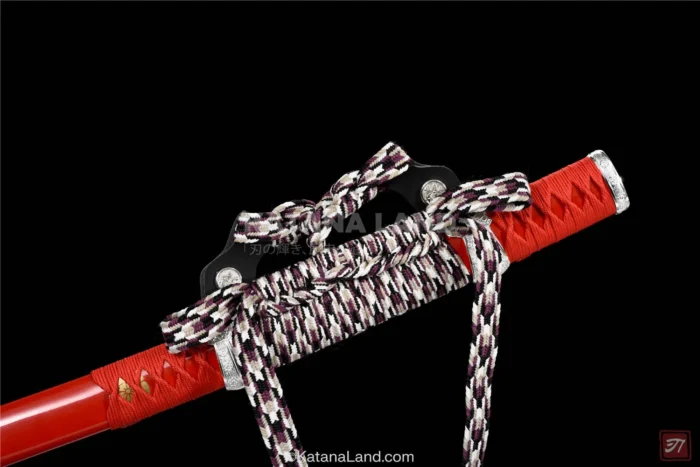 Red-colored samurai katana with premium T10 steel