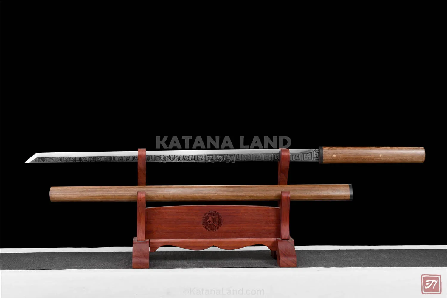 Green samurai katana with unique design