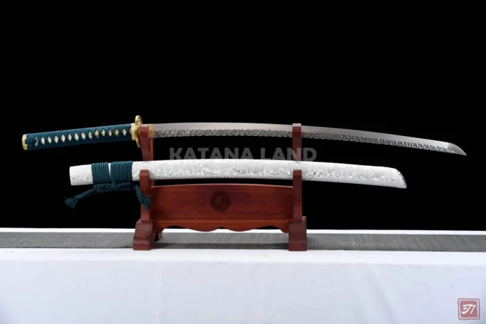 Silver Hamon katana sword