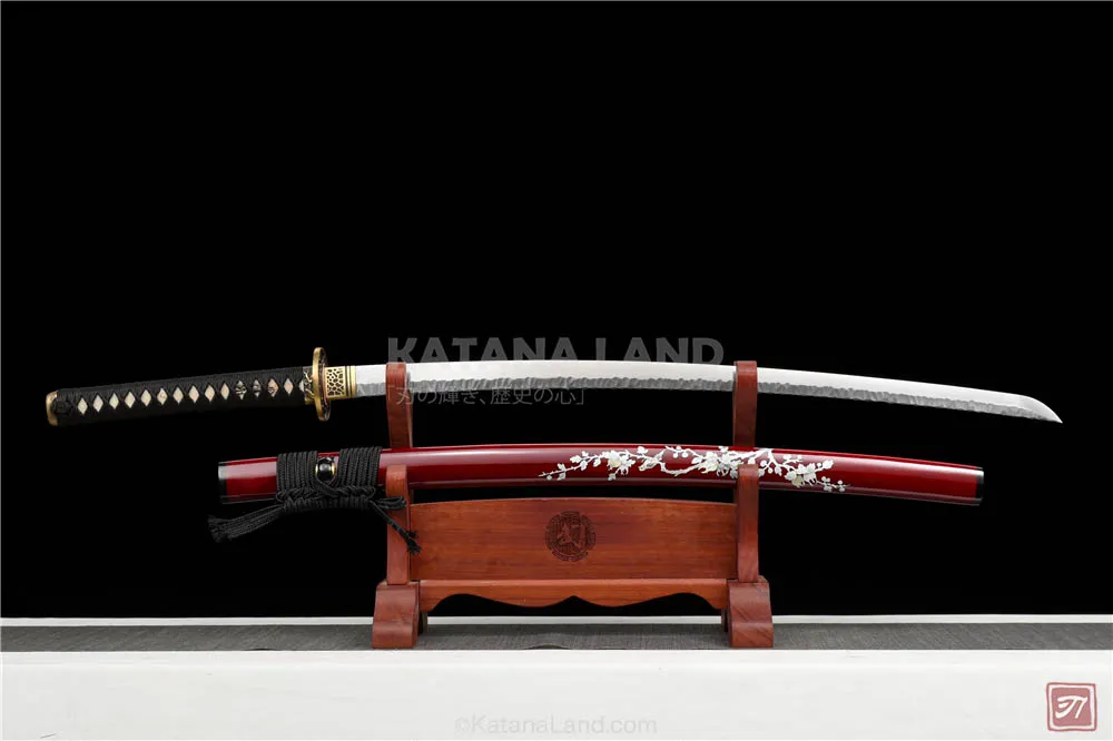 Red hamon katana sword