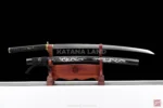 Black samurai katana featuring BO-HI design