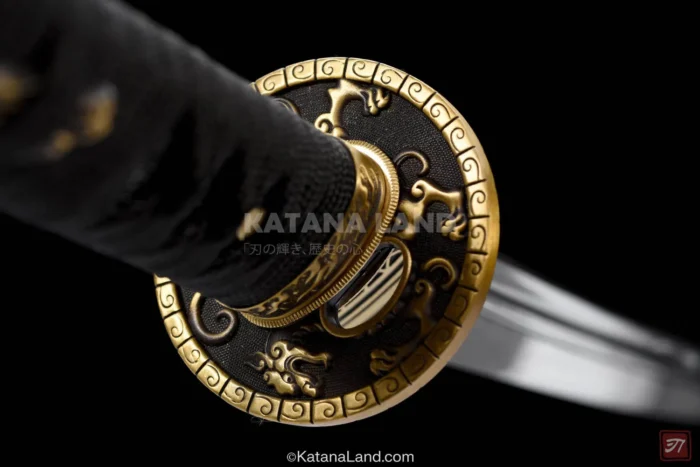 Elegant black katana with traditional Japanese craftsmanship