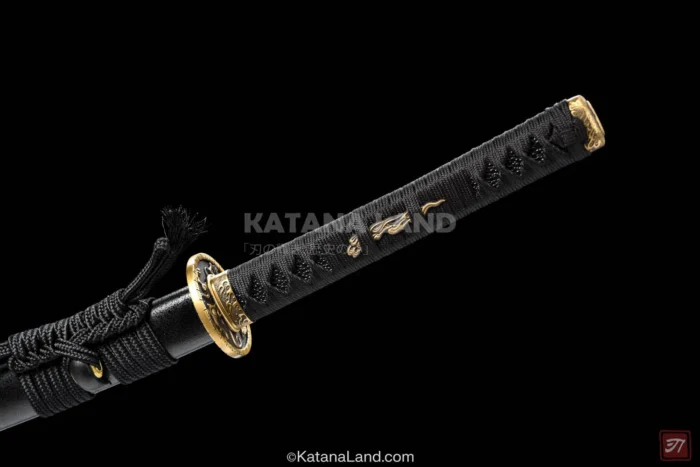 Hand-forged black katana with rich heritage and style
