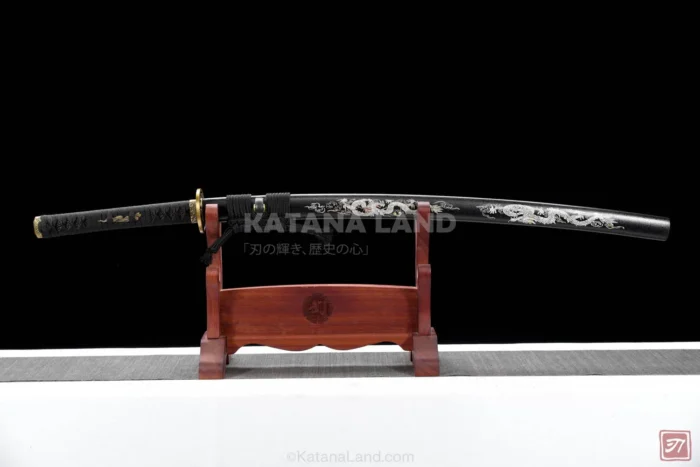 Ryuu no Tabidachi katana with Damascus steel blade