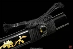 Handcrafted black katana with unique features