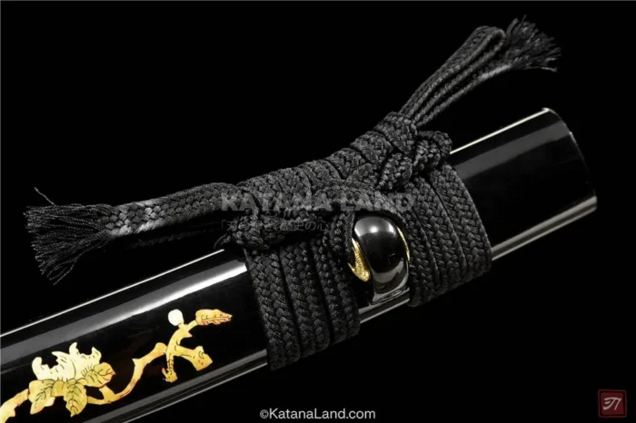 Handcrafted black katana with unique features