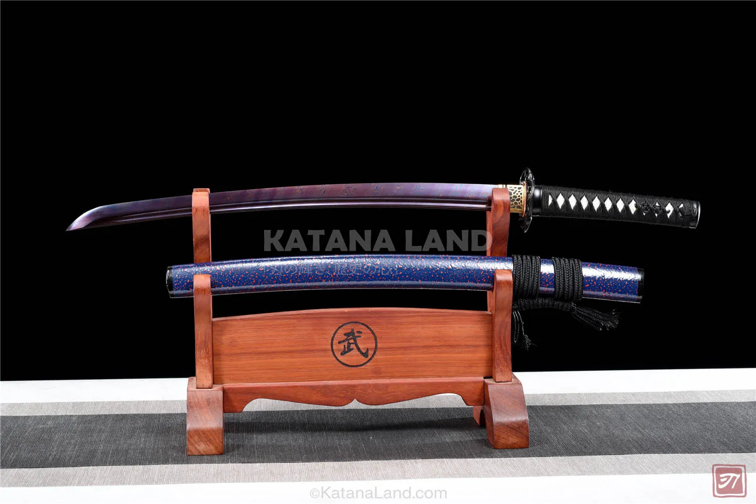 Blue Samurai Katana Featuring BO-HI and Hamon