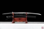 Black samurai katana featuring BO-HI
