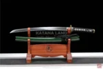 Green samurai katana with BO-HI design