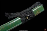 Handcrafted katana with green finish and BO-HI