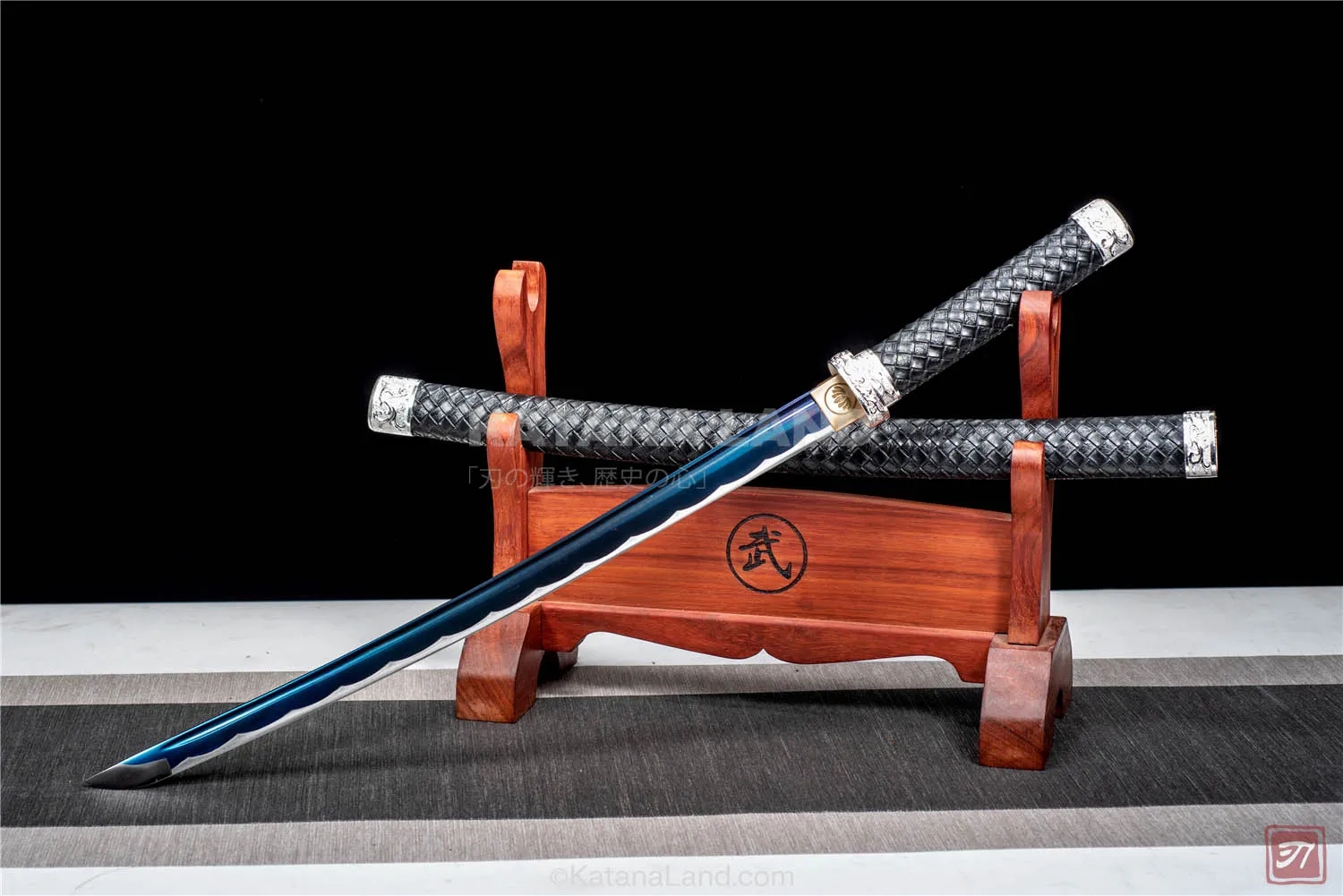 Black Samurai Katana with BO-HI Design