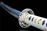Exquisite white katana with sharp manganese blade
