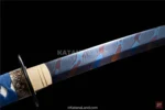 Elegant purple katana with high-quality Damascus steel