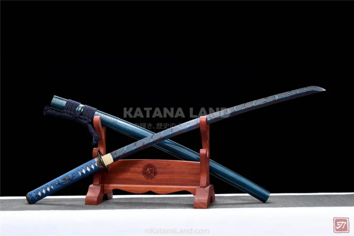 Handcrafted Maple Leaf katana with stunning purple hue