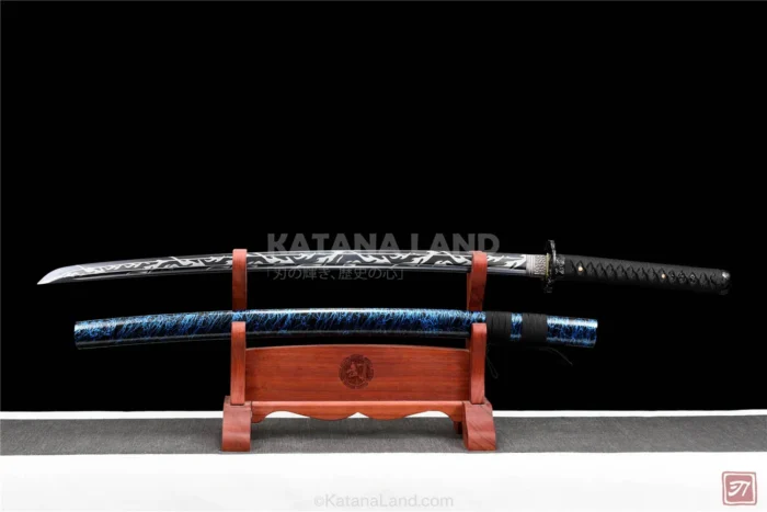 Purple samurai katana featuring BO-HI