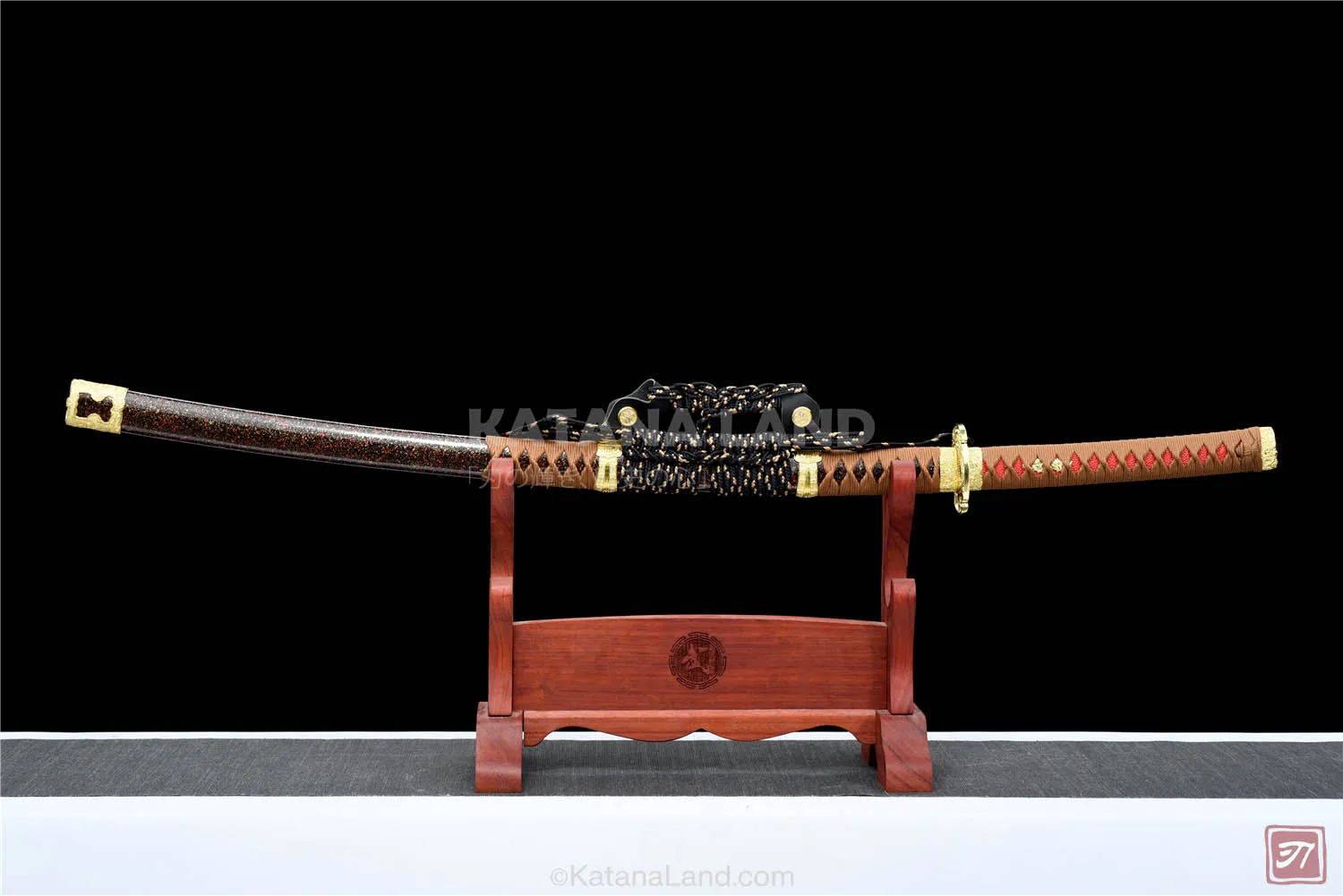 Crimson Dragon Katana with Gold Finish