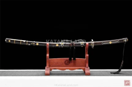 Kiku no Tachi 16K katana blade made from Damascus steel