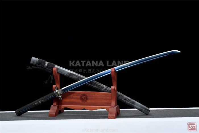 Elegant Gray Kage Ryu Katana with Unique BO-HI