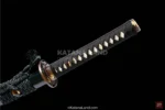 Stylish Black Katana with Hamon