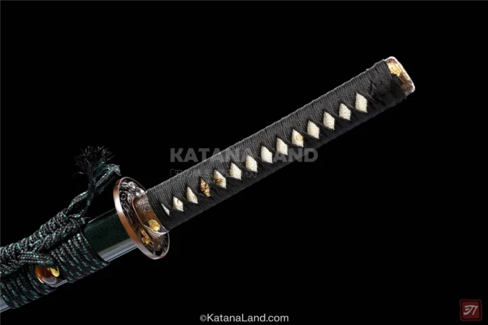 Stylish Black Katana with Hamon