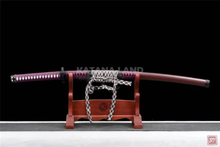 Kisetsu no Tachi samurai katana with red Damascus steel blade