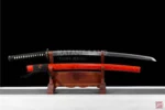 Red Katana Sword featuring BO-HI and Hamon