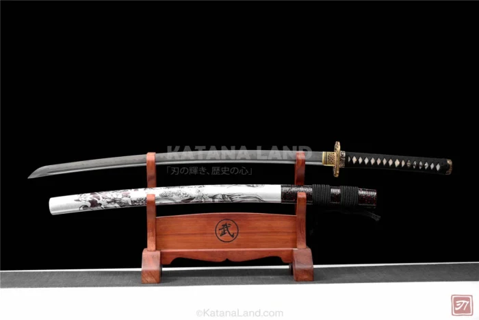 Silver Samurai Katana with BO-HI Feature