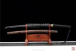 Green katana sword featuring BO-HI design