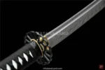 Elegant black katana sword with unique features