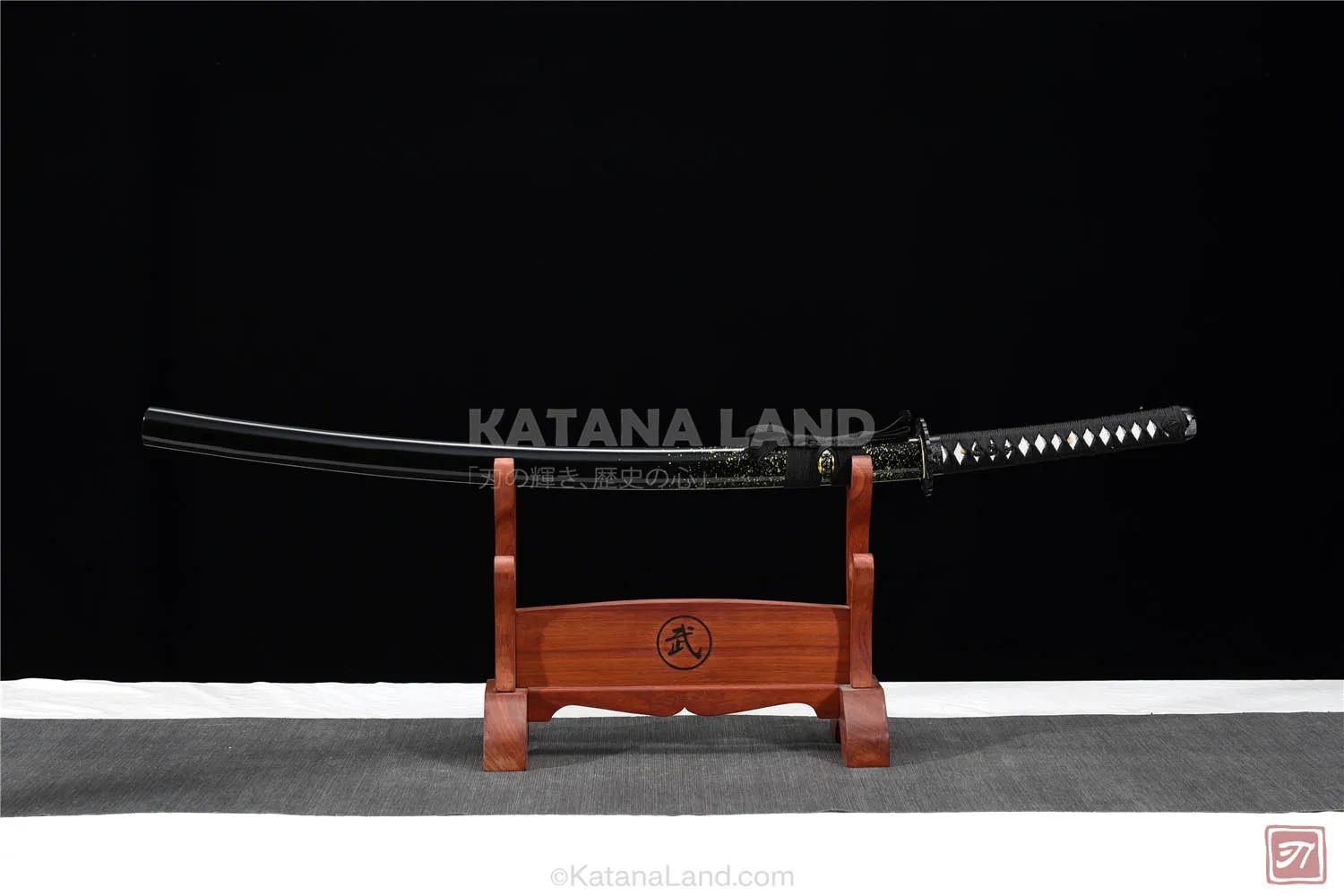 Black Samurai Katana Featuring BO-HI Design