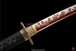 Unique red katana sword with manganese construction