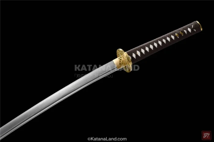 Elegant Orange Damascus steel katana