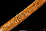 Hand-forged Orange katana with traditional features