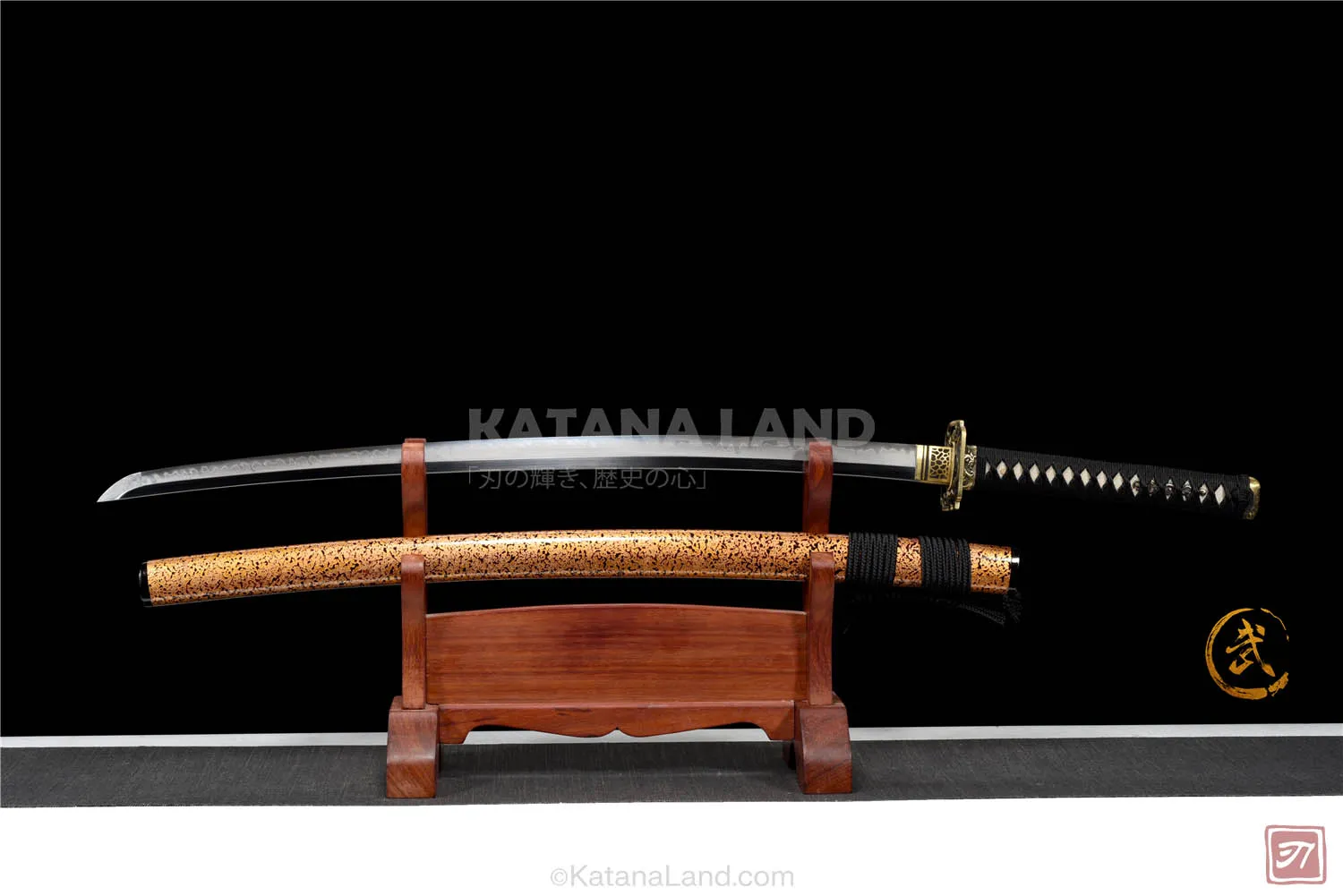 Gold Samurai Katana with Dragon Design