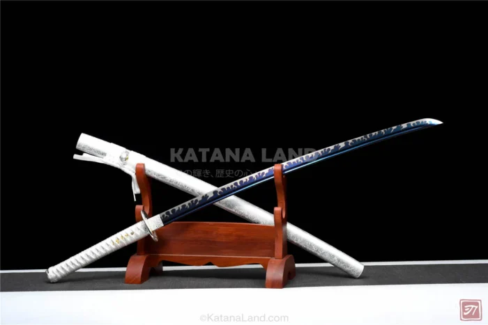 Elegant Silver Katana with BO-HI Design