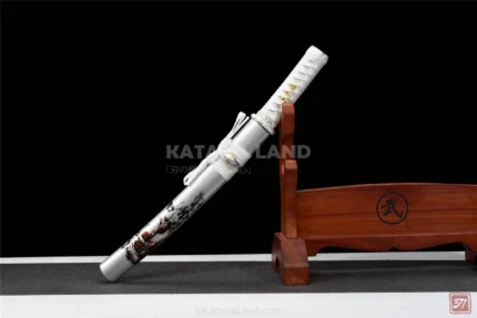 Silver Wolf Katana with Manganese Blade