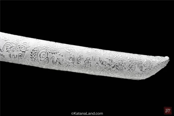 Handmade Silver Dragon Katana with Manganese