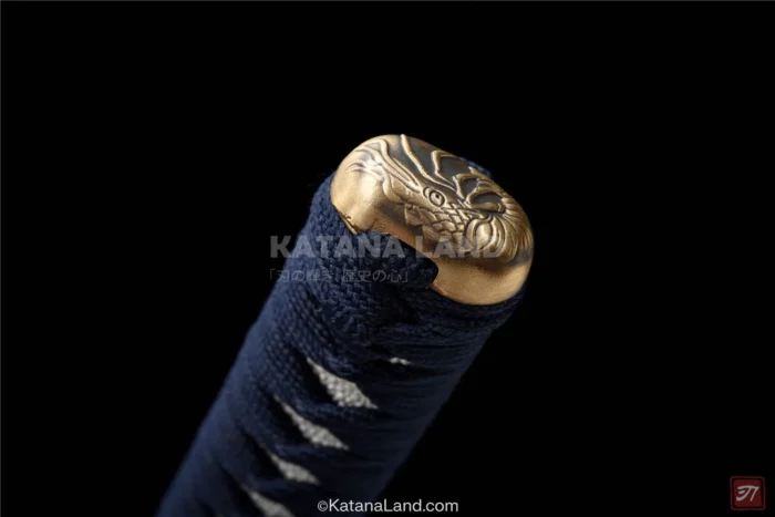 Beautifully crafted black katana with Hamon effect