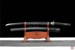 Black samurai katana featuring BO-HI