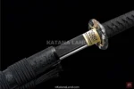Samurai katana with elegant black tsuba