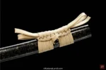 Hamon-Patterned Black Katana for Display